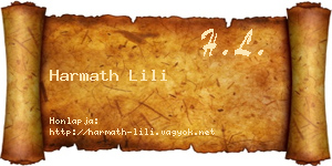 Harmath Lili névjegykártya